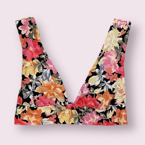 Billabong Floral Plunge Neck Bikini Top - Picture 1 of 5
